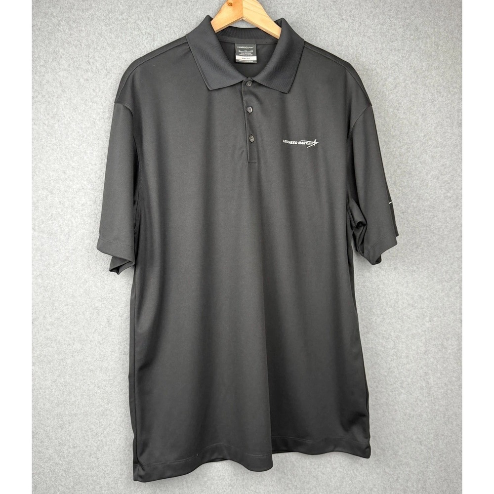 Nike Golf Dri-FIT Lockheed Martin Polo Shirt Black XL Logo